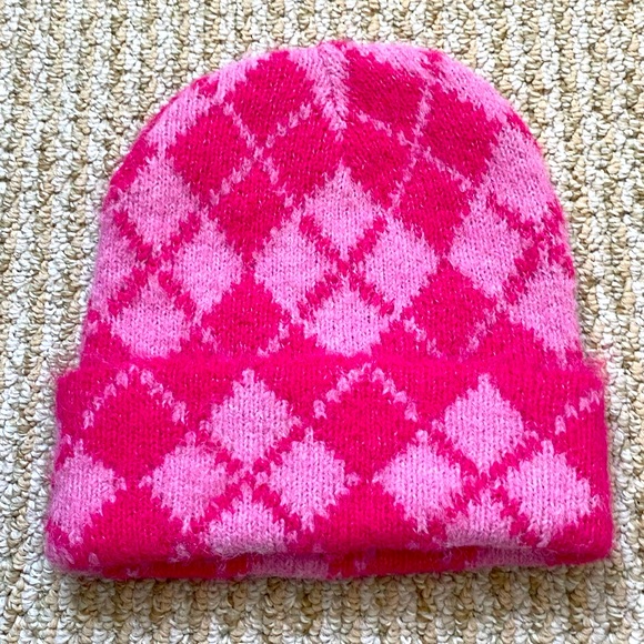 Anthropologie Pink and Red Knit Hat - Picture 2 of 6